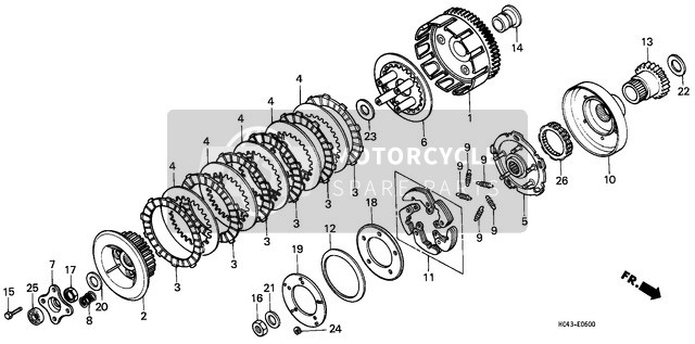 Honda TRX300FW 1990 Embrayage pour un 1990 Honda TRX300FW