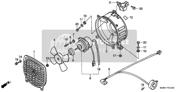 Honda TRX250 1985 Ventilateur Trousse pour un 1985 Honda TRX250