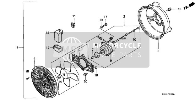 Honda TRX300FW 1989 Ventilateur Trousse pour un 1989 Honda TRX300FW