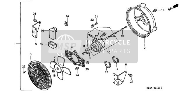 Honda TRX300FW 1994 Ventilatore Kit per un 1994 Honda TRX300FW