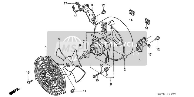 Honda TRX400FW 1996 Cooling Fan for a 1996 Honda TRX400FW