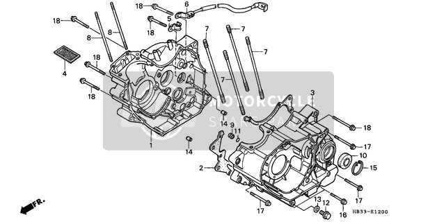 Honda TRX200SX 1987 Crankcase 2 for a 1987 Honda TRX200SX