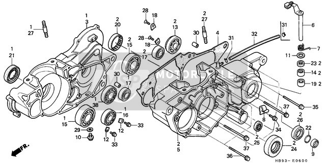 Honda TRX250R 1989 Crankcase for a 1989 Honda TRX250R