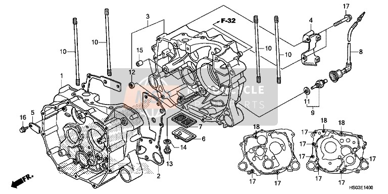 Honda TRX250TM 2016 Kurbelgehäuse für ein 2016 Honda TRX250TM