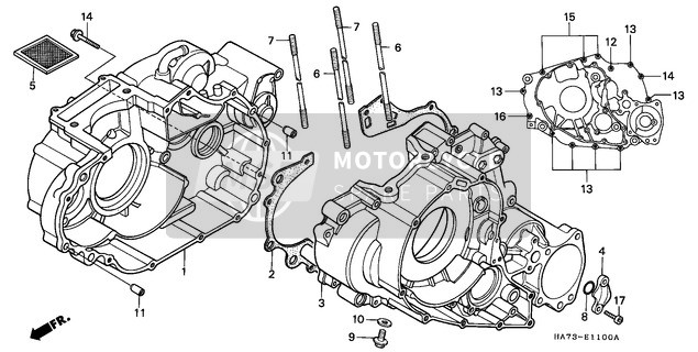 Honda TRX350D 1988 Crankcase for a 1988 Honda TRX350D