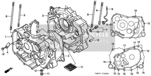 Honda TRX400FW 1999 Crankcase for a 1999 Honda TRX400FW