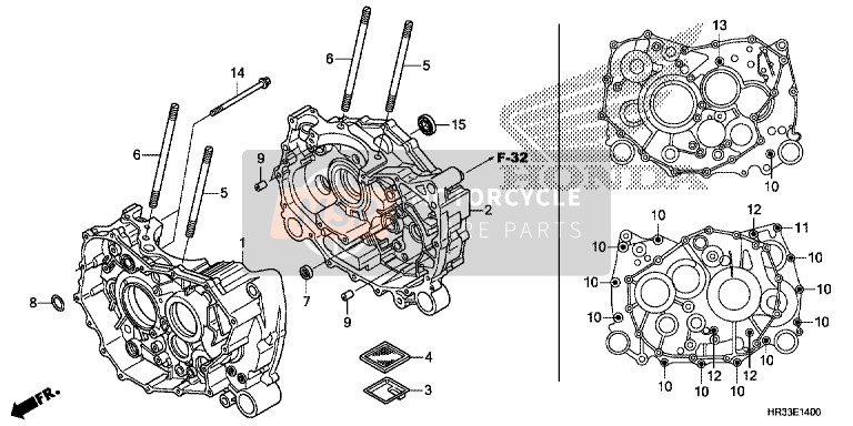 Honda TRX420FA1 2014 Caja del cigüeñal (TRX420FA1/FA2) para un 2014 Honda TRX420FA1