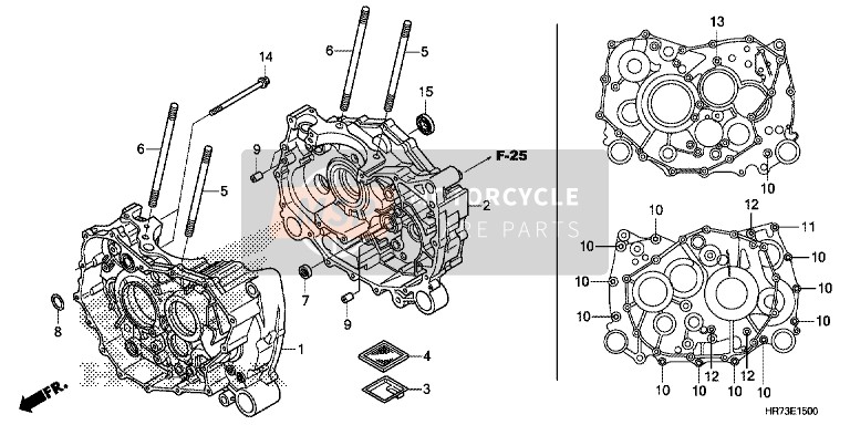 Honda TRX420FA5 2015 Caja del cigüeñal para un 2015 Honda TRX420FA5