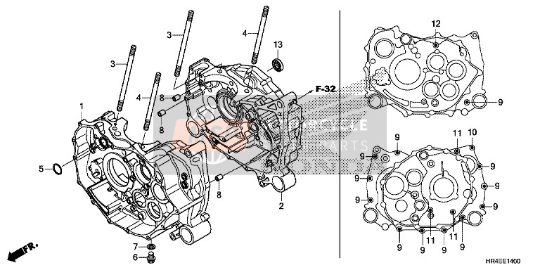 Honda TRX500FM1 2017 Crankcase for a 2017 Honda TRX500FM1