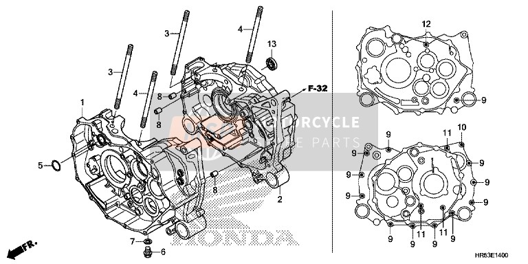 Honda TRX500FM5 2015 Crankcase for a 2015 Honda TRX500FM5