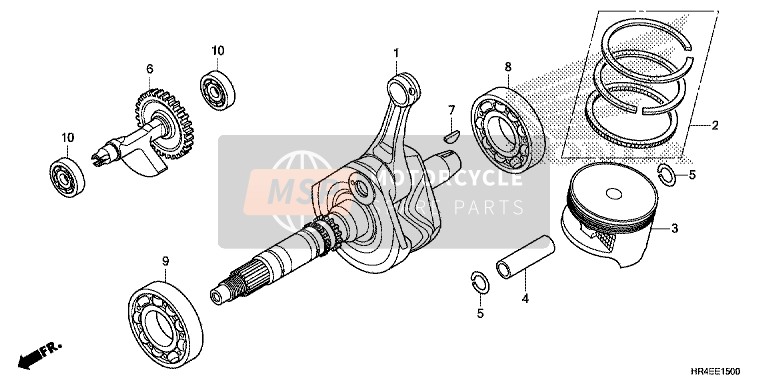 Honda TRX500FE2 2016 Cigüeñal/ Pistón para un 2016 Honda TRX500FE2