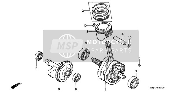 Honda TRX300EX 1997 Crankshaft for a 1997 Honda TRX300EX