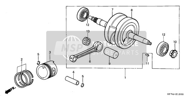 Honda TRX90 1999 Crankshaft for a 1999 Honda TRX90