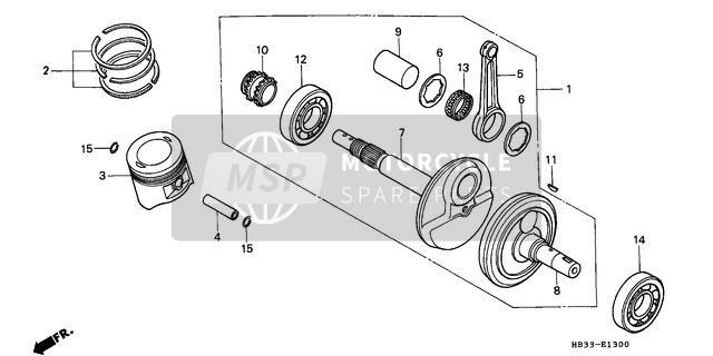 Honda TRX200SX 1986 Cigüeñal/Pistón para un 1986 Honda TRX200SX