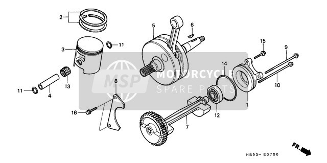 13012HA2003, Ring Set, Piston (0.25) (, Honda, 1