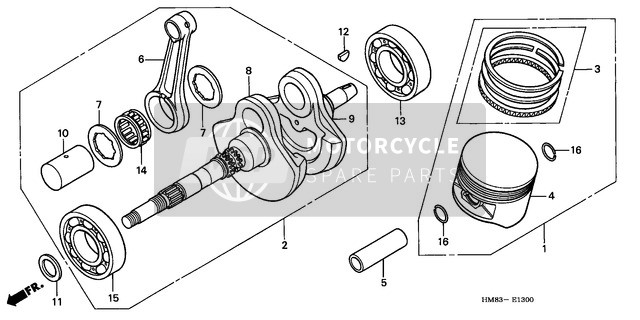 Honda TRX250 1997 Crankshaft/Piston for a 1997 Honda TRX250