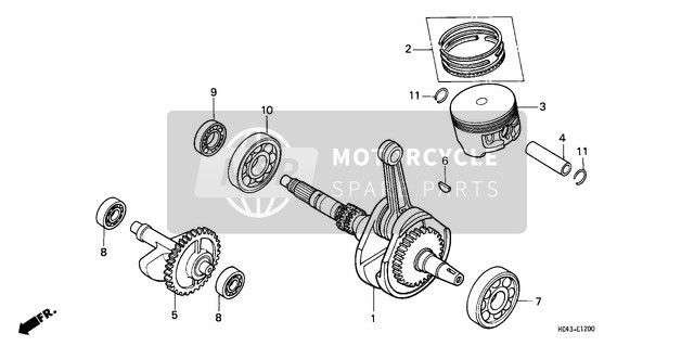 Honda TRX300FW 1989 Vilebrequin/Piston pour un 1989 Honda TRX300FW