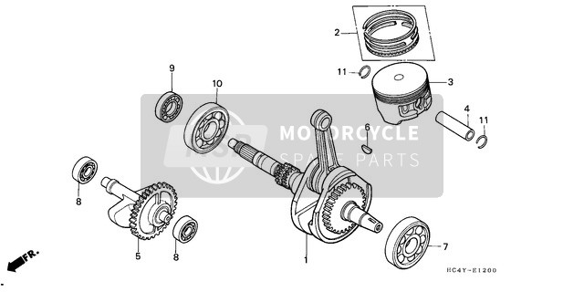 Honda TRX300FW 1992 Vilebrequin/Piston pour un 1992 Honda TRX300FW