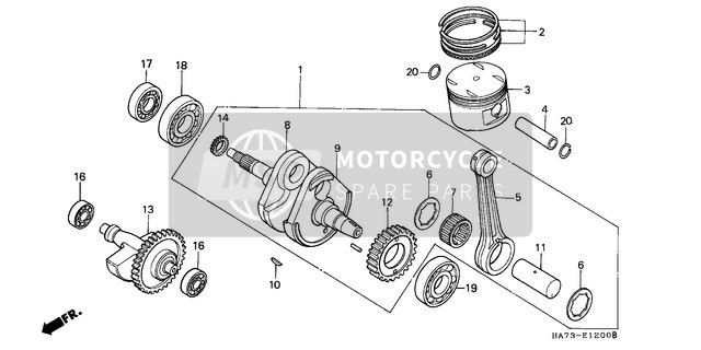 Honda TRX350D 1989 Vilebrequin/Piston pour un 1989 Honda TRX350D