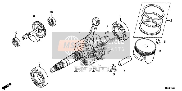 Honda TRX500FM5 2016 Albero motore/Pistone per un 2016 Honda TRX500FM5