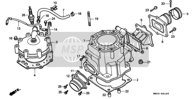 Honda FL400R 1989 Cylinder Head for a 1989 Honda FL400R