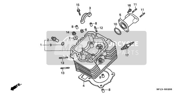 Honda TRX200D 1992 Cylinder Head for a 1992 Honda TRX200D