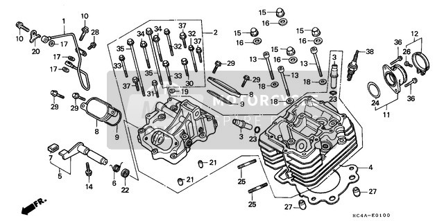 Honda TRX300FW 1994 Cylinder Head for a 1994 Honda TRX300FW