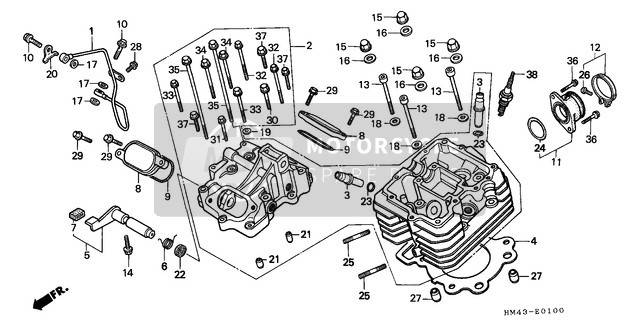 Honda TRX300FW 1996 Culasse pour un 1996 Honda TRX300FW