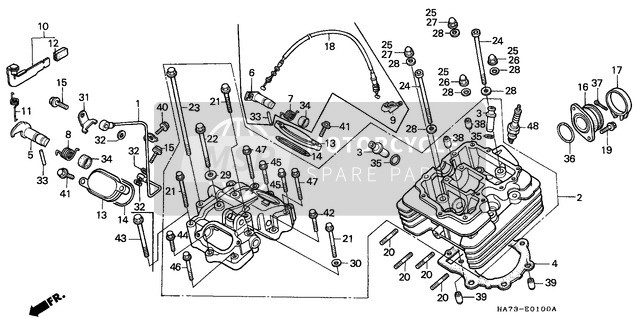 Honda TRX350D 1989 Cilinderkop voor een 1989 Honda TRX350D