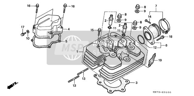 Honda TRX400FW 1996 Cylinder Head for a 1996 Honda TRX400FW