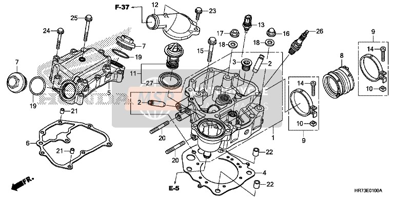 Honda TRX420FA6 2017 Testata per un 2017 Honda TRX420FA6