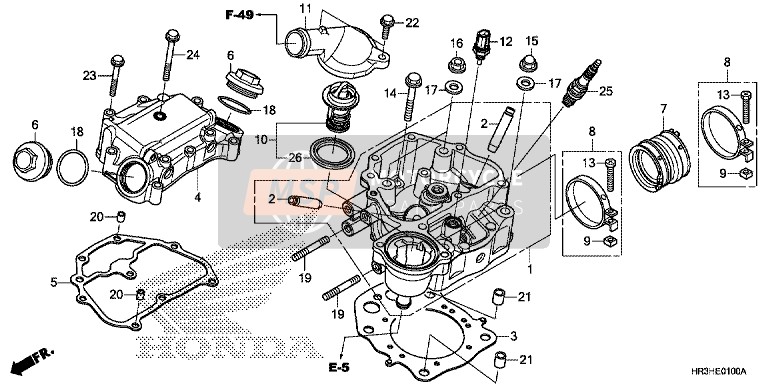 Honda TRX420FE1 2017 Cabeza de cilindro para un 2017 Honda TRX420FE1