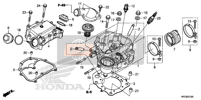 Honda TRX420TM1 2014 Cylinder Head for a 2014 Honda TRX420TM1