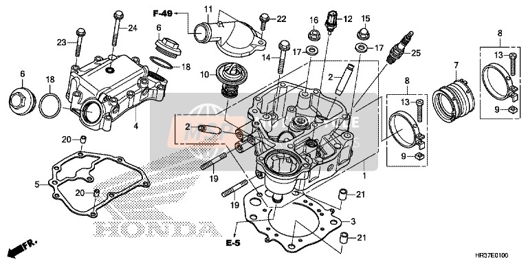 Honda TRX420TM1 2016 Cylinder Head for a 2016 Honda TRX420TM1