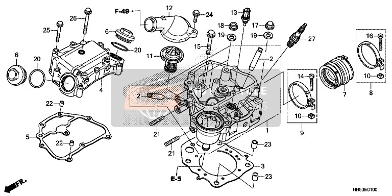 Honda TRX500FM6 2015 Culasse pour un 2015 Honda TRX500FM6