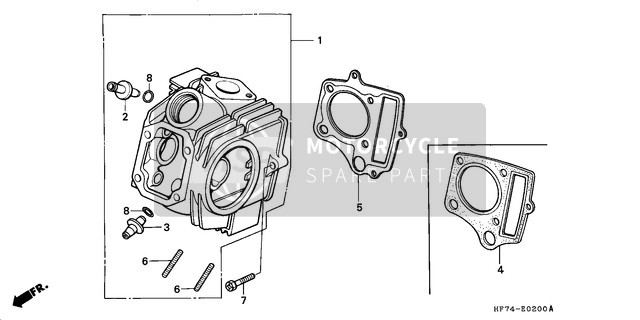 Honda TRX90 1999 Cylinder Head for a 1999 Honda TRX90