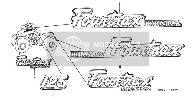 Honda TRX125 1987 Emblem/Mark (1) for a 1987 Honda TRX125