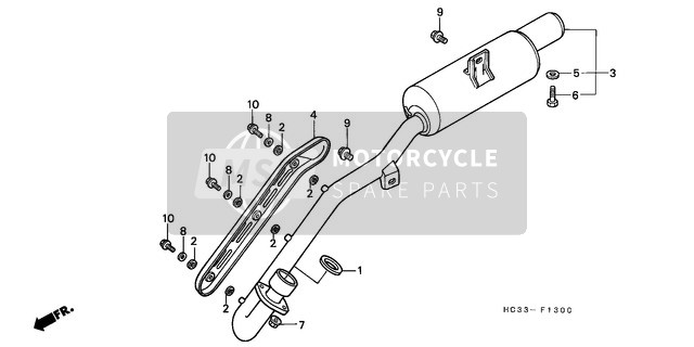 Honda TRX125 1987 Exhaust Muffler for a 1987 Honda TRX125