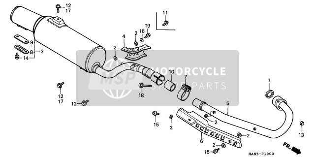 Honda TRX250 1985 Silencieux d'échappement pour un 1985 Honda TRX250