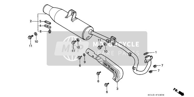 Honda TRX300FW 1990 Silencieux d'échappement pour un 1990 Honda TRX300FW