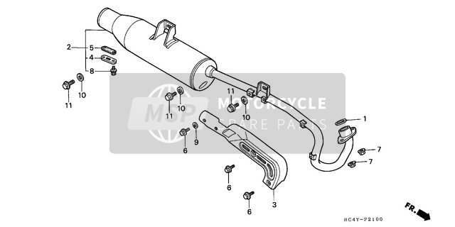 Honda TRX300FW 1992 Exhaust Muffler for a 1992 Honda TRX300FW