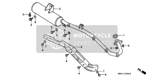 Honda TRX300FW 1997 Exhaust Muffler for a 1997 Honda TRX300FW