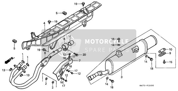 Honda TRX350 1990 Silencieux d'échappement pour un 1990 Honda TRX350