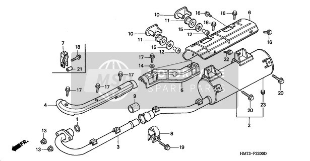 Honda TRX400FW 1996 Silencieux d'échappement pour un 1996 Honda TRX400FW