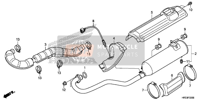 Honda TRX420FE1 2014 Exhaust Muffler for a 2014 Honda TRX420FE1