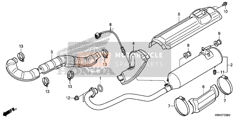 Honda TRX500FE1 2016 Silenziatore di scarico per un 2016 Honda TRX500FE1