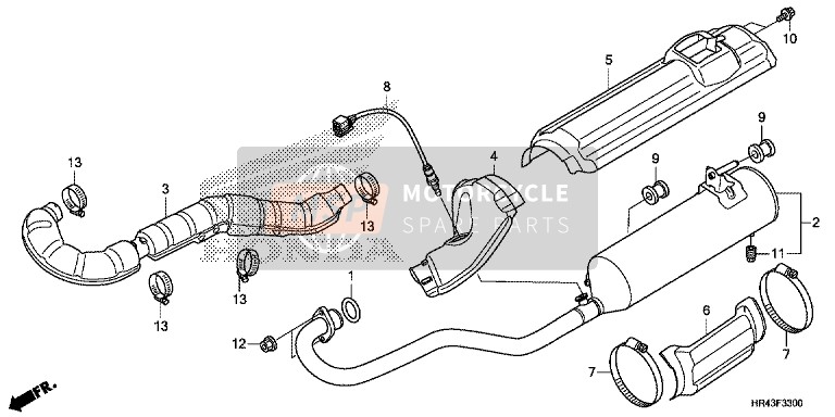 Honda TRX500FE2 2014 Silencieux d'échappement pour un 2014 Honda TRX500FE2