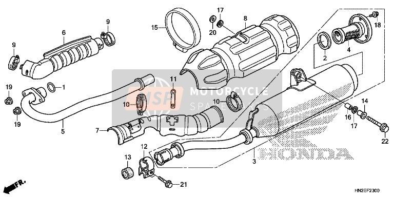 Honda TRX500FPA 2014 Exhaust Muffler for a 2014 Honda TRX500FPA