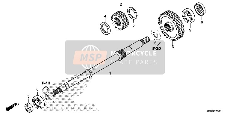 Honda TRX420FA6 2015 Eje Final para un 2015 Honda TRX420FA6