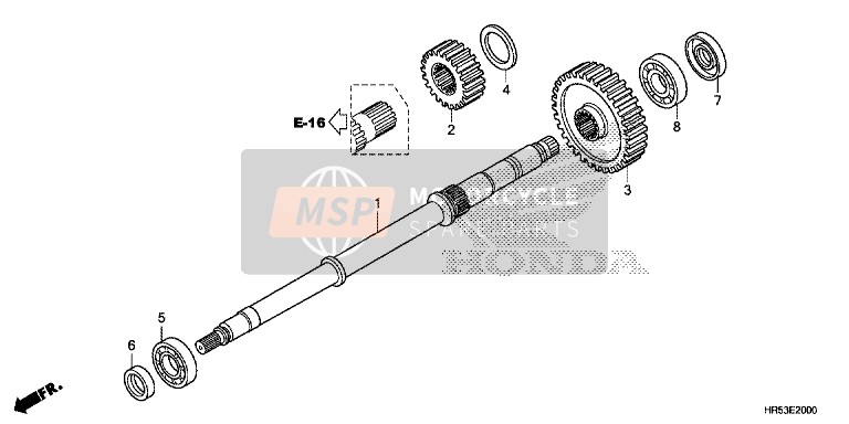 Honda TRX500FM6 2016 Eje Final para un 2016 Honda TRX500FM6